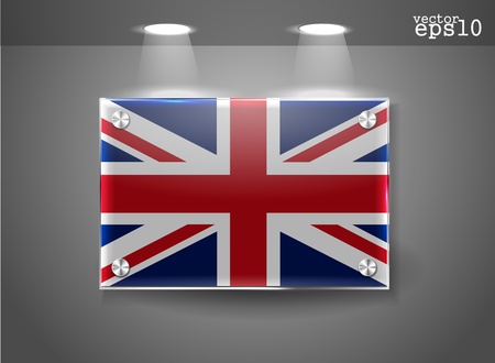 United Kingdom UK flag banner with spotlight, vector のイラスト素材