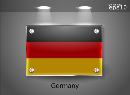 German holding flag of country of Germany in official colors. のイラスト素材