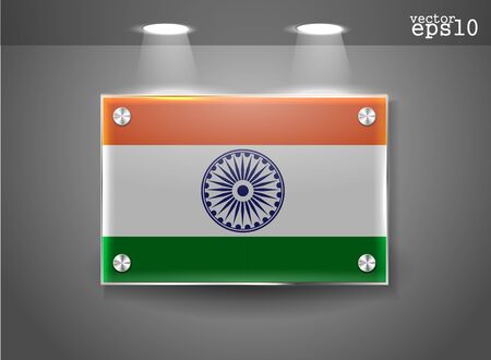 India flag banner with lighting effect, vector illustration のイラスト素材