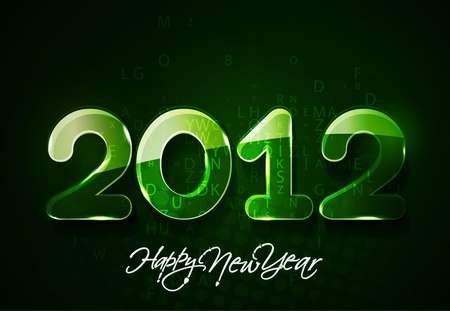 new year 2012 matrix style design, vector illustrationのイラスト素材