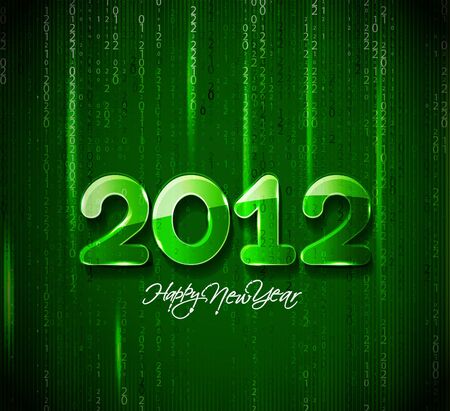 new year 2012 matrix style design, vector illustrationのイラスト素材
