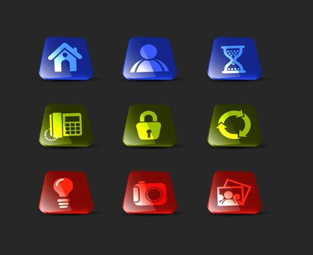 Glossy icon set for web applications - vectorのイラスト素材