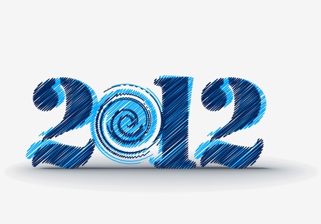 new year 2012 in white snow background. Vector illustrationのイラスト素材
