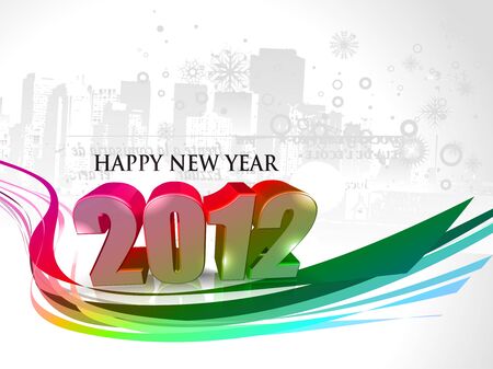 new year 2012 with urban city background