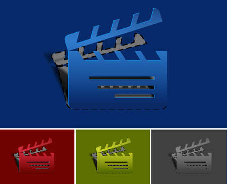 clapper boards web peel off design element. のイラスト素材