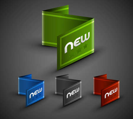 Vector new stickers set. Transparent shadow easy replace background and edit colors. のイラスト素材