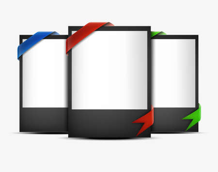 Composite empty photo frame with places for photo, eps10 vector background のイラスト素材