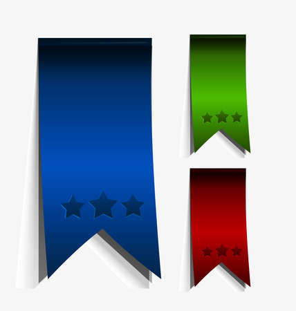 set of curled colorful ribbons, vector illustrationのイラスト素材