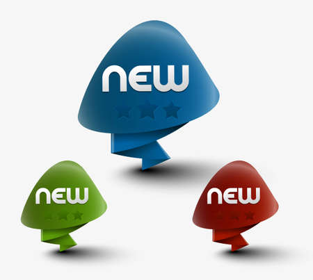 new design of advertisement labels stickers. transparent shadow easy replace background and edit colors. のイラスト素材