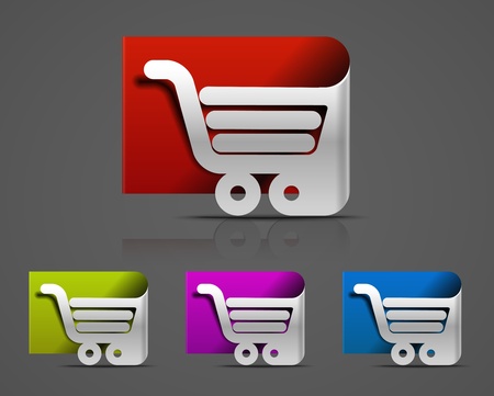 shopping cart icon, shopping basket design- vector illustration のイラスト素材