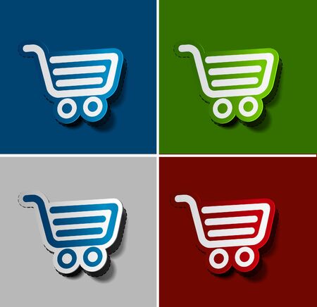 On-line shopping web icons, template, label design. のイラスト素材