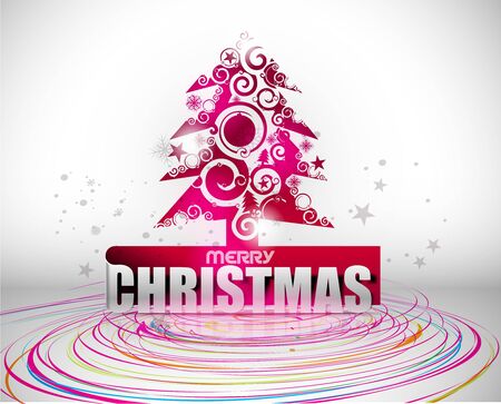 abstract wave background with Christmas tree design.のイラスト素材