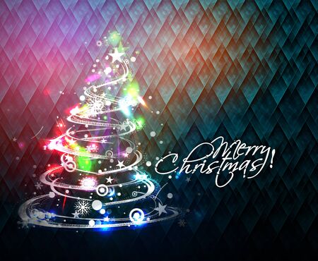 Modern christmas tree background illustration のイラスト素材