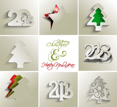 Set of Modern abstract christmas &amp, new year backgroundのイラスト素材