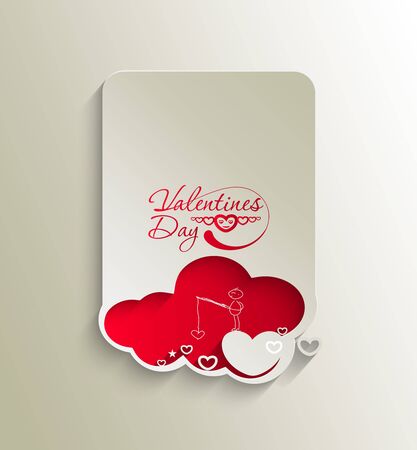 Heart decorative Valentines day card on white backgroundのイラスト素材