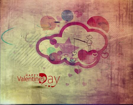 Valentines Day Heart on grunge texture backgroundのイラスト素材
