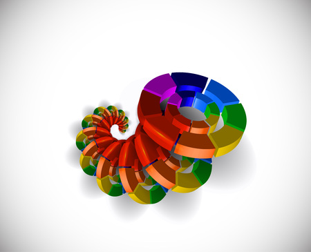 3d circle colorful elements. Vector Illustration のイラスト素材