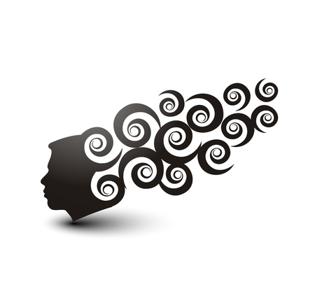 Swirl brain design, A vector illustration のイラスト素材