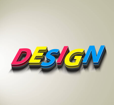 3d text design vectorのイラスト素材