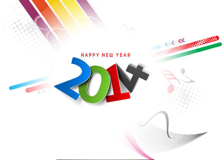Happy New Year 2014 Text Designのイラスト素材