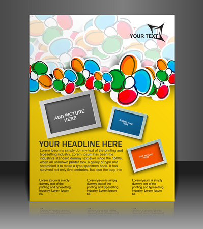 Presentation of Poster/Flyer design content background.のイラスト素材