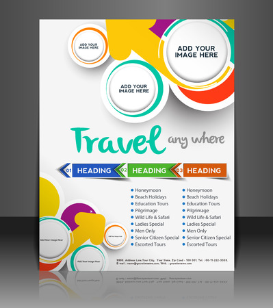 Travel Flyer, Magazine Cover & Poster Template のイラスト素材