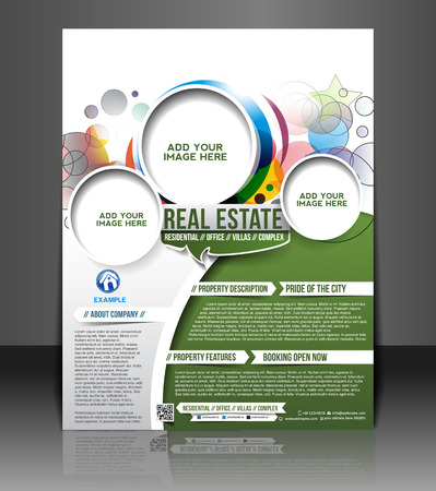 Real Estate Flyer & Poster Template Designのイラスト素材