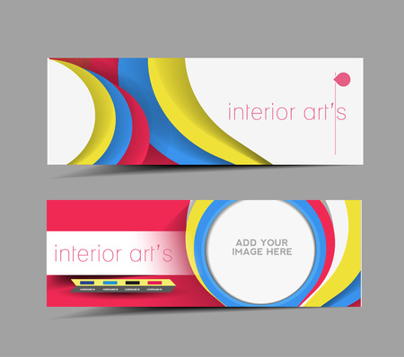  Interior Design Promotion Header Vector Design のイラスト素材