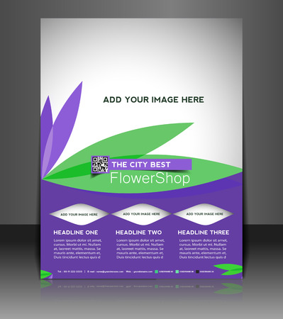 Flower Shop  Flyer & Poster Template Designのイラスト素材