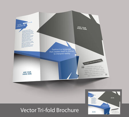 Tri-fold Fashion Brochure Design Illustartionのイラスト素材