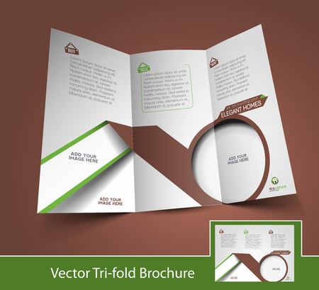 Real Estate Tri-Fold Mock up & Brochure Design のイラスト素材