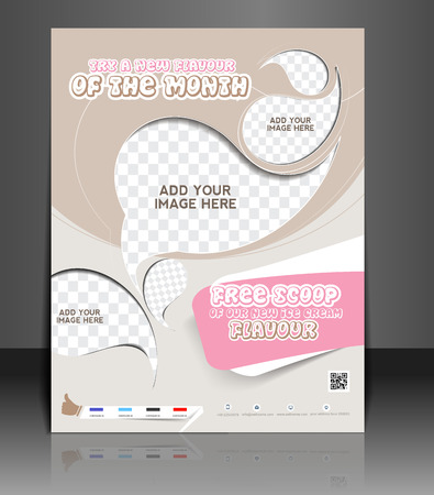  Ice Cream Store Flyer & Poster Template Designのイラスト素材