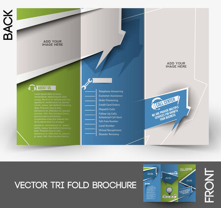 Call Center Tri-fold Brochure Design Templateのイラスト素材