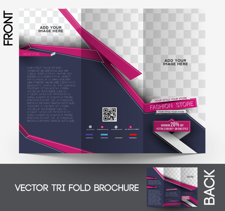 Fashion Tri-fold Brochure Design Vector Illustartion. のイラスト素材