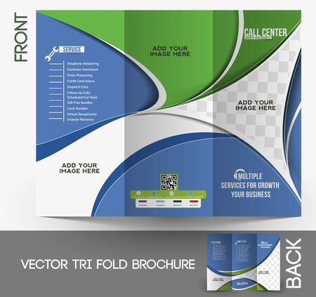 Call Center Tri-Fold Mock up & Brochure Design のイラスト素材