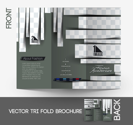 Hairdresser & Salon Tri-Fold Mock up & Brochure Design のイラスト素材