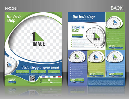 The Tech Shop Flyer Magazine Cover & Poster Template. のイラスト素材