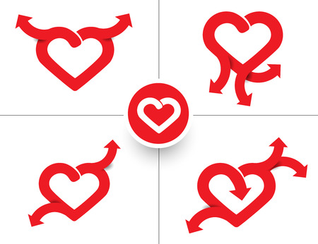 Set of Valentine Day Heart Design のイラスト素材