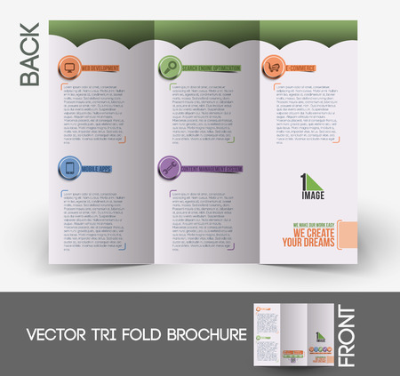 Web Service Tri-Fold Mock up & Front Brochure Design.のイラスト素材