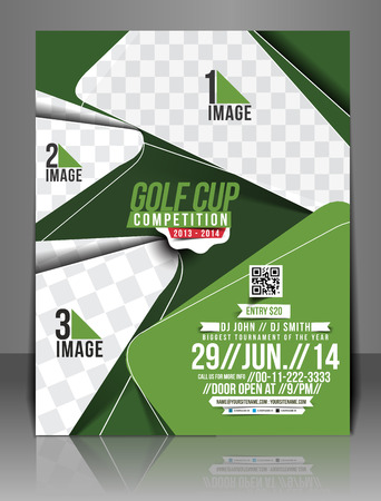 Golf Tournament Flyer Template Designのイラスト素材