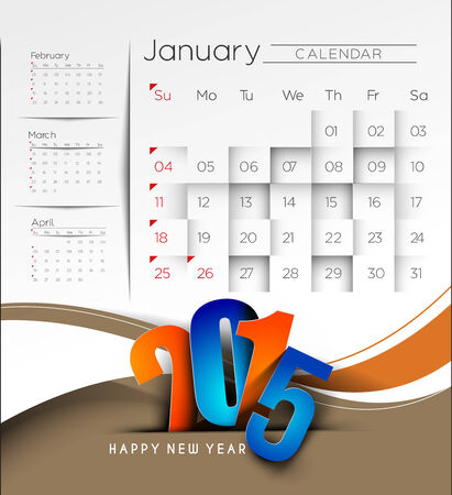 Modern New Year 2015 Calendar Background.のイラスト素材