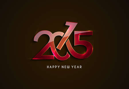 Happy new year 2015 Text Designのイラスト素材