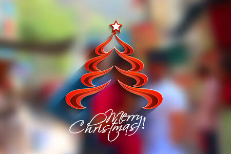 Christmas Tree in the blur background with space for textのイラスト素材