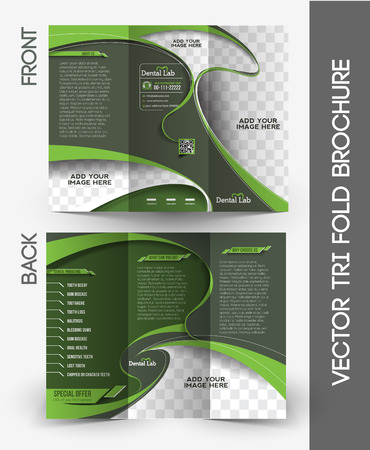 Dental Tri-fold Mock up & Brochure Designのイラスト素材
