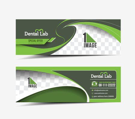 Dental lab Web Banner, Header Layout Template.のイラスト素材