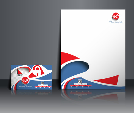 Home Security Corporate Identity Templateのイラスト素材