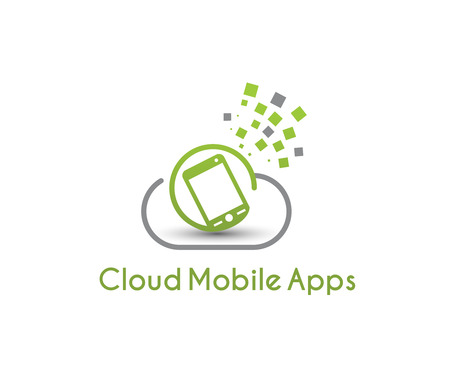 Cloud Mobile Apps Logo, vector illustrationのイラスト素材