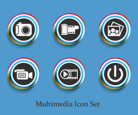 Modern stylish colors Media web icon design element.のイラスト素材