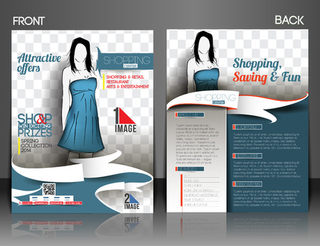 Shopping Center Store Front& Back Front Flyer Templateのイラスト素材