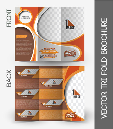 Pizza Shop Tri-Fold Mock up & Brochure Designのイラスト素材
